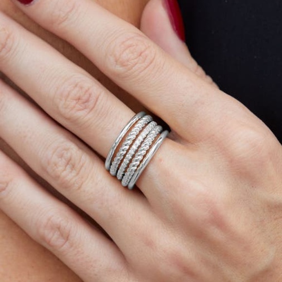 Savvy Cie Jewelry - Savvy multi row CZ ring GOLD